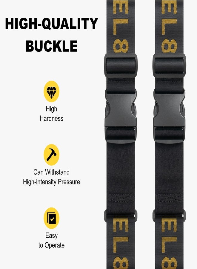 ليفل8 أحزمة حقائب السفر LEVEL8، أحزمة بإبزيم، ملحقات سفر Add-A-Bag، حزام متين، عبوة من قطعتين، أسود - Image 5