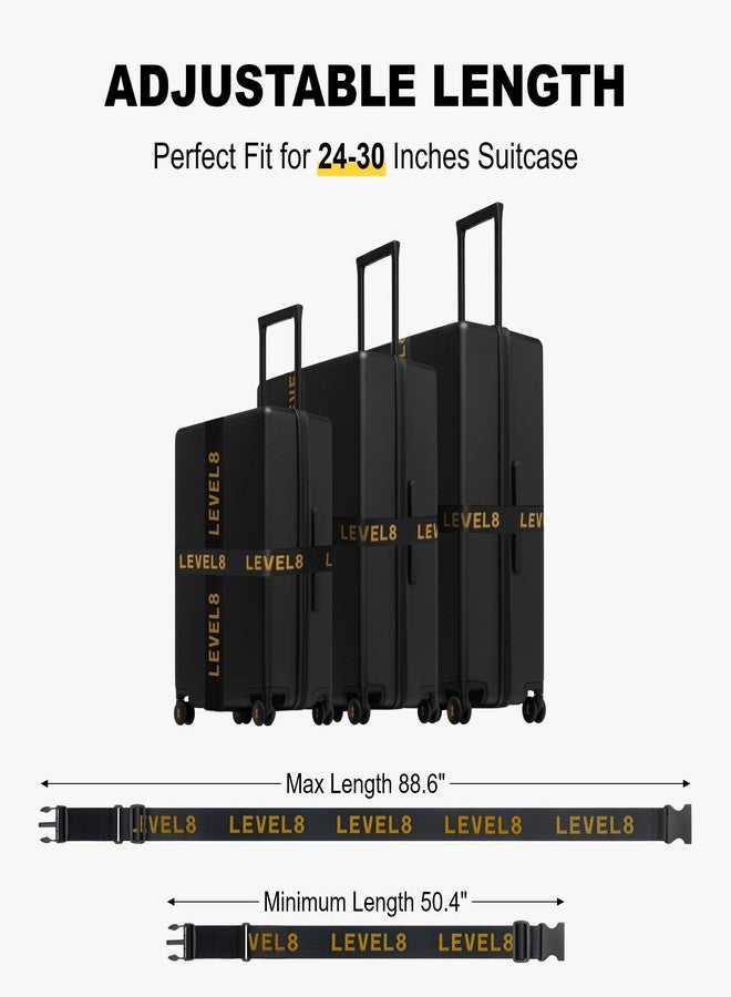 ليفل8 أحزمة حقائب السفر LEVEL8، أحزمة بإبزيم، ملحقات سفر Add-A-Bag، حزام متين، عبوة من قطعتين، أسود - Image 4