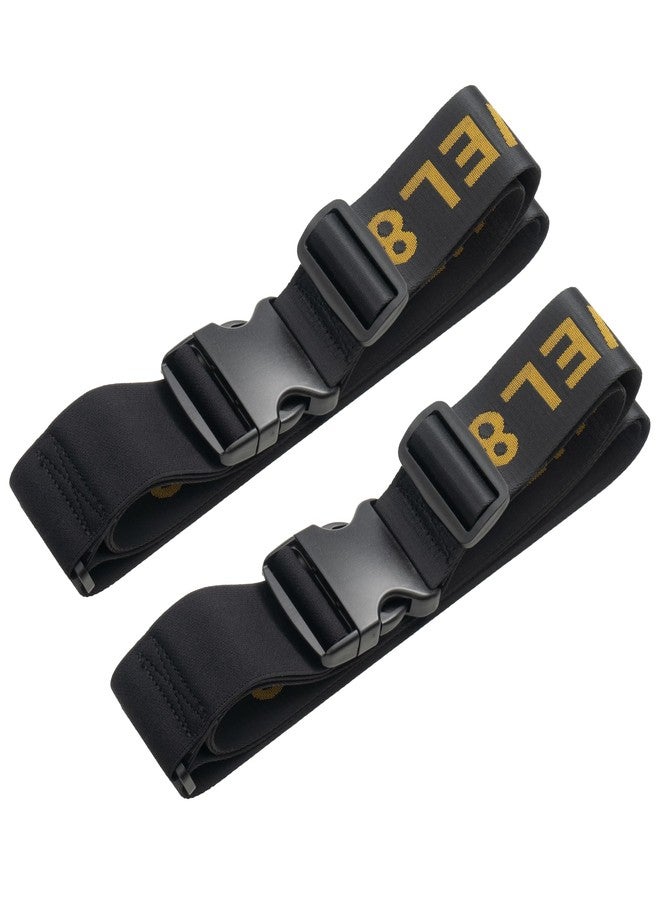 ليفل8 أحزمة حقائب السفر LEVEL8، أحزمة بإبزيم، ملحقات سفر Add-A-Bag، حزام متين، عبوة من قطعتين، أسود - Image 1