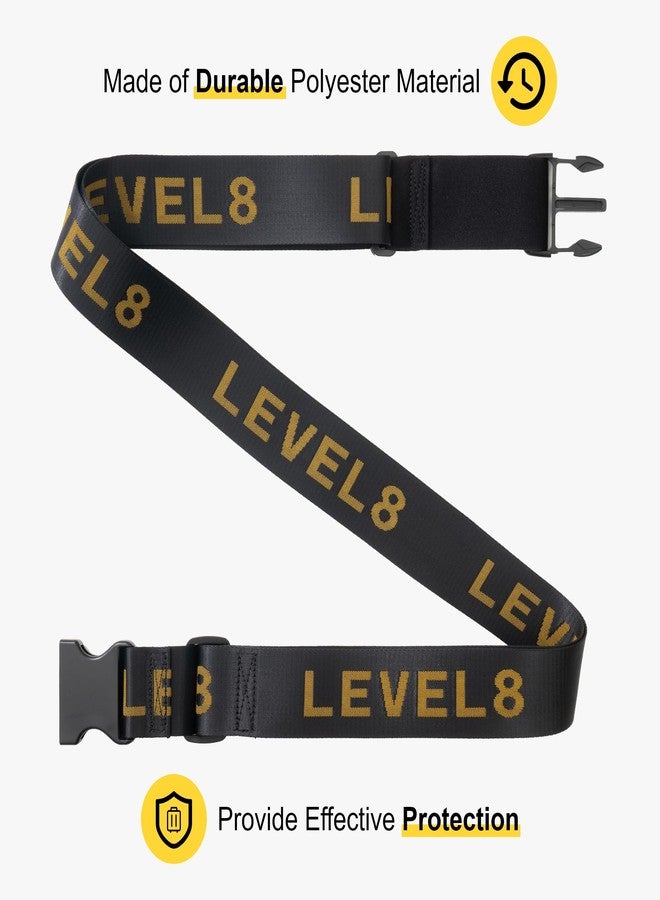 ليفل8 أحزمة حقائب السفر LEVEL8، أحزمة بإبزيم، ملحقات سفر Add-A-Bag، حزام متين، عبوة من قطعتين، أسود - Image 3