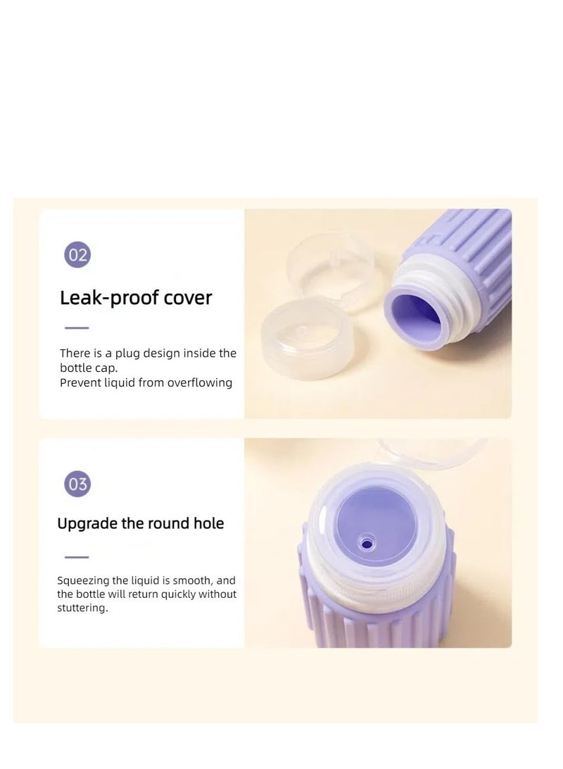 SYOSI 5 Pack Silicone Travel Bottles Set for Toiletries, TSA Approved Travel Containers Jars, Refillable Liquid, Squeezable, Travel Essentials Accessories, Shampoo Conditioner Lotion (Pack C 60&90ml) - Image 4