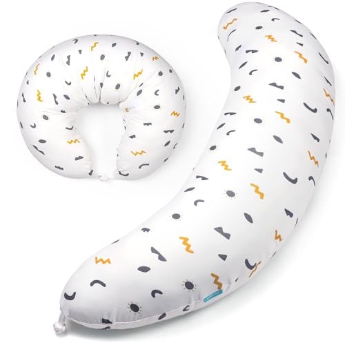BYRIVER Firm C Shaped Pregnancy Pillows for Sleeping, Belly Hip Leg Knee Support Side Sleeper Body Pillow, Cuddle Snuggle Maternity Pillow, Zipper Cooling Jersey Cotton Pillowcase, Gifts for Mom - Image 1