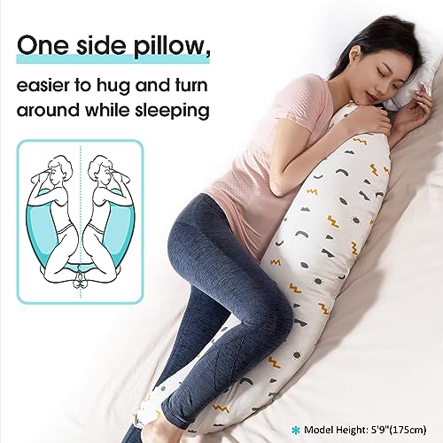 BYRIVER Firm C Shaped Pregnancy Pillows for Sleeping, Belly Hip Leg Knee Support Side Sleeper Body Pillow, Cuddle Snuggle Maternity Pillow, Zipper Cooling Jersey Cotton Pillowcase, Gifts for Mom - Image 5