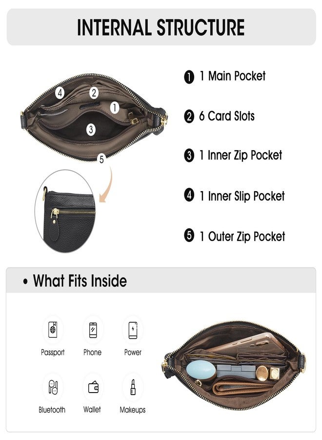 Kattee Leather Cross Body Bag for Women, Small Crossbody Shoulder Bags Purse for Women Trendy, Designer Handbag Pouch Clutch with Wristlet, Black - Image 4