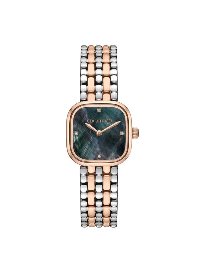 شيروتي 1881 Casena 26mm Black Mother-of-pearl Dial Quartz Analog Watch For Women