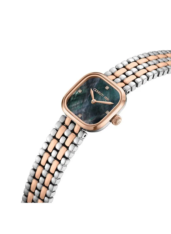 شيروتي 1881 Casena 26mm Black Mother-of-pearl Dial Quartz Analog Watch For Women