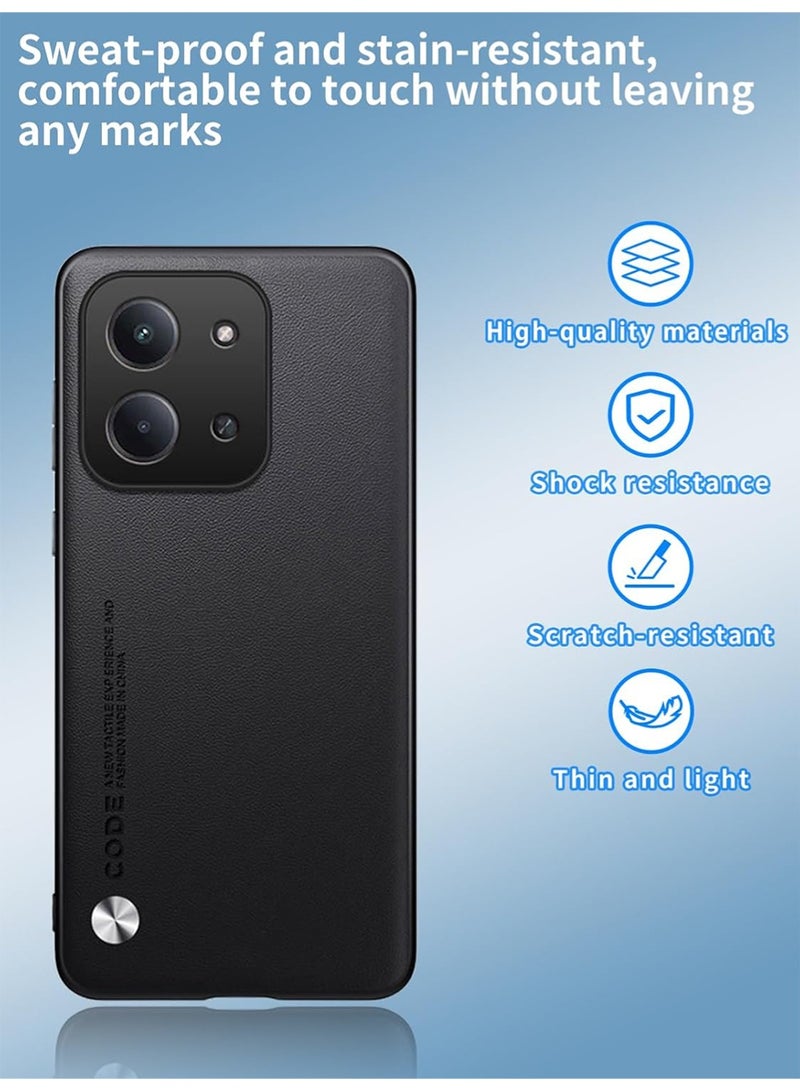 WRISTWISE Case Cover for Xiaomi Poco C85, Phone Protective Case,Anti-Drop,Shock-Absorbing,Comprehensive Protection,Leather PC Hard Cover,Protective Cover for  Xiaomi Poco C85(Black) - Image 2