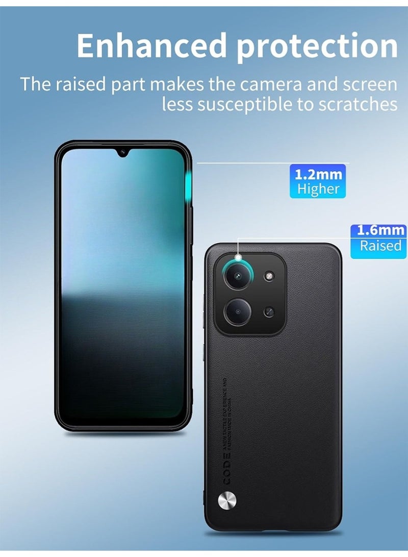 WRISTWISE Case Cover for Xiaomi Poco C85, Phone Protective Case,Anti-Drop,Shock-Absorbing,Comprehensive Protection,Leather PC Hard Cover,Protective Cover for  Xiaomi Poco C85(Black) - Image 4