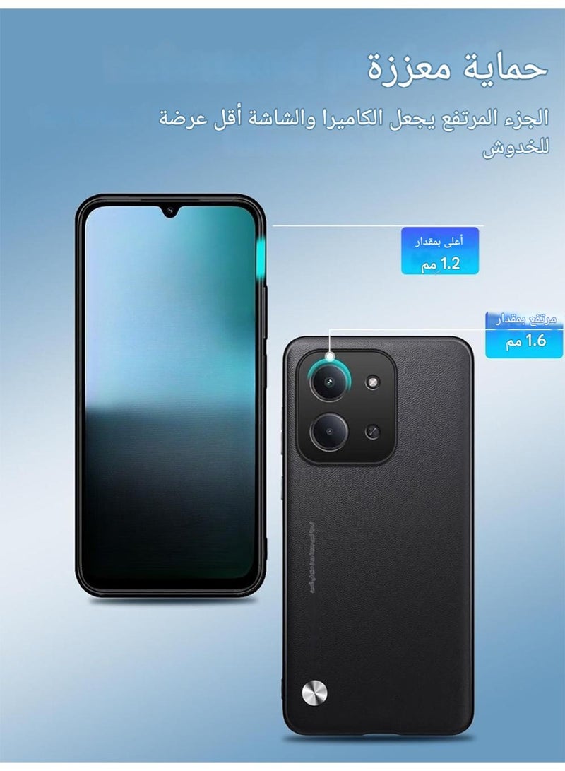 WRISTWISE Case Cover for Xiaomi Poco C85, Phone Protective Case,Anti-Drop,Shock-Absorbing,Comprehensive Protection,Leather PC Hard Cover,Protective Cover for  Xiaomi Poco C85(Black) - Image 5