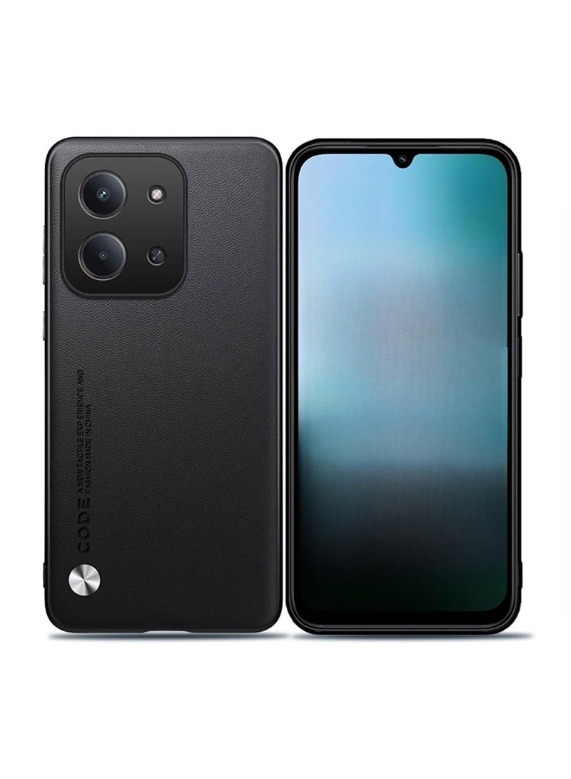 WRISTWISE Case Cover for Xiaomi Poco C85, Phone Protective Case,Anti-Drop,Shock-Absorbing,Comprehensive Protection,Leather PC Hard Cover,Protective Cover for  Xiaomi Poco C85(Black) - Image 1