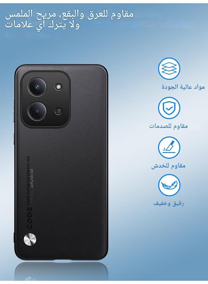 WRISTWISE Case Cover for Xiaomi Poco C85, Phone Protective Case,Anti-Drop,Shock-Absorbing,Comprehensive Protection,Leather PC Hard Cover,Protective Cover for  Xiaomi Poco C85(Black) - Image 3