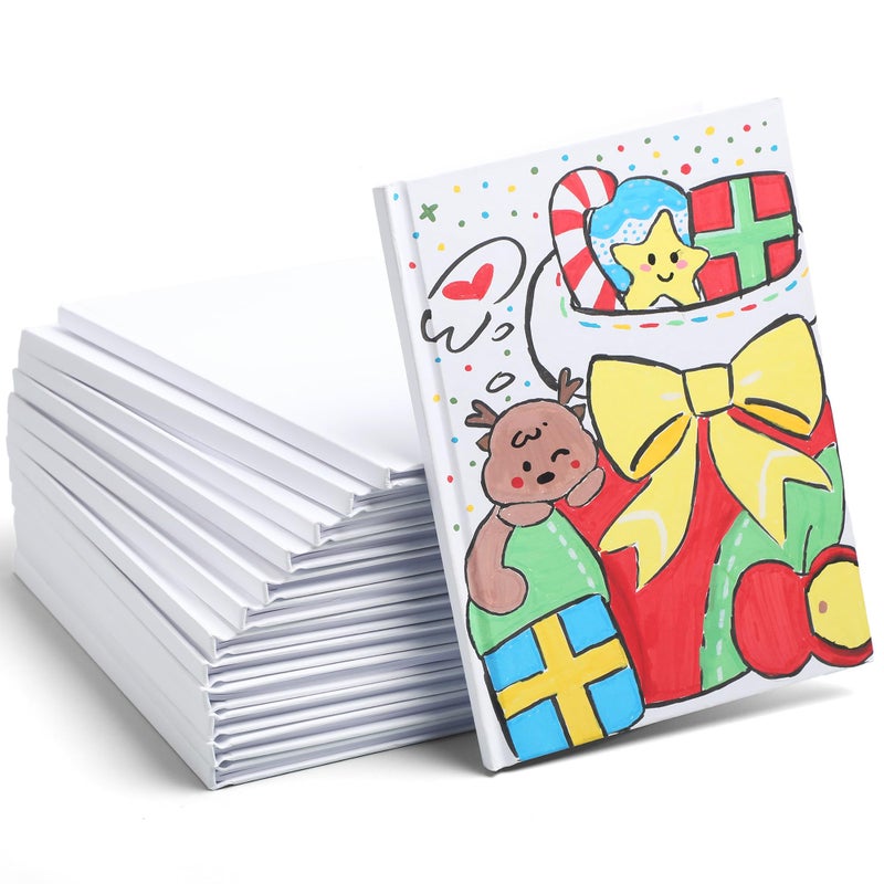 miikoul 12 Pack Hardcover Blank Book,100GSM White Blank Books for Kids to Write Stories,40 Pages 6x8 Inch Blank Page Journal Make Your Own Book Ideal for Teens Reading Writing Drawing Guestbook - Image 1