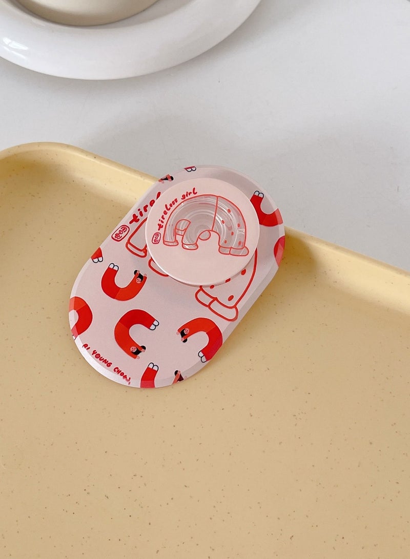 Casetify Yoga Girl Phone Grip Stand Compatible with MagSafe, MagSafe Phone Grip Holder, Wireless Charging Compatible Pink/Red - Image 2