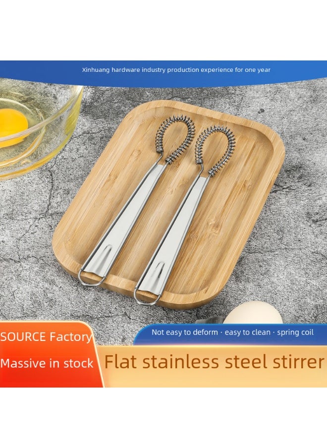 NIBEMINENT 430 stainless steel manual eggbeater 8-inch honey cream flat blender spring coil kitchen gadgetstainless steel stainless steel 
