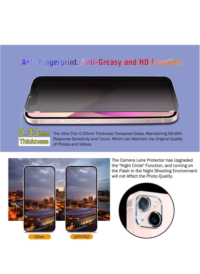 vesus iPhone 13 Pro Max privacy tempered glass [privacy protection, 9H hardness, scratch-resistant], anti-spy screen protector - Image 5