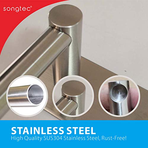 Songtec Bathroom Towel Bar 16-inch, No Drill Stick On Towel Rack, Easy Install with Self-Adhesive, Premium SUS304 Stainless Steel - Brushed Nickle - Image 5
