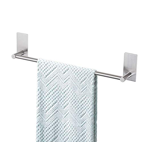 Songtec Bathroom Towel Bar 16-inch, No Drill Stick On Towel Rack, Easy Install with Self-Adhesive, Premium SUS304 Stainless Steel - Brushed Nickle - Image 1