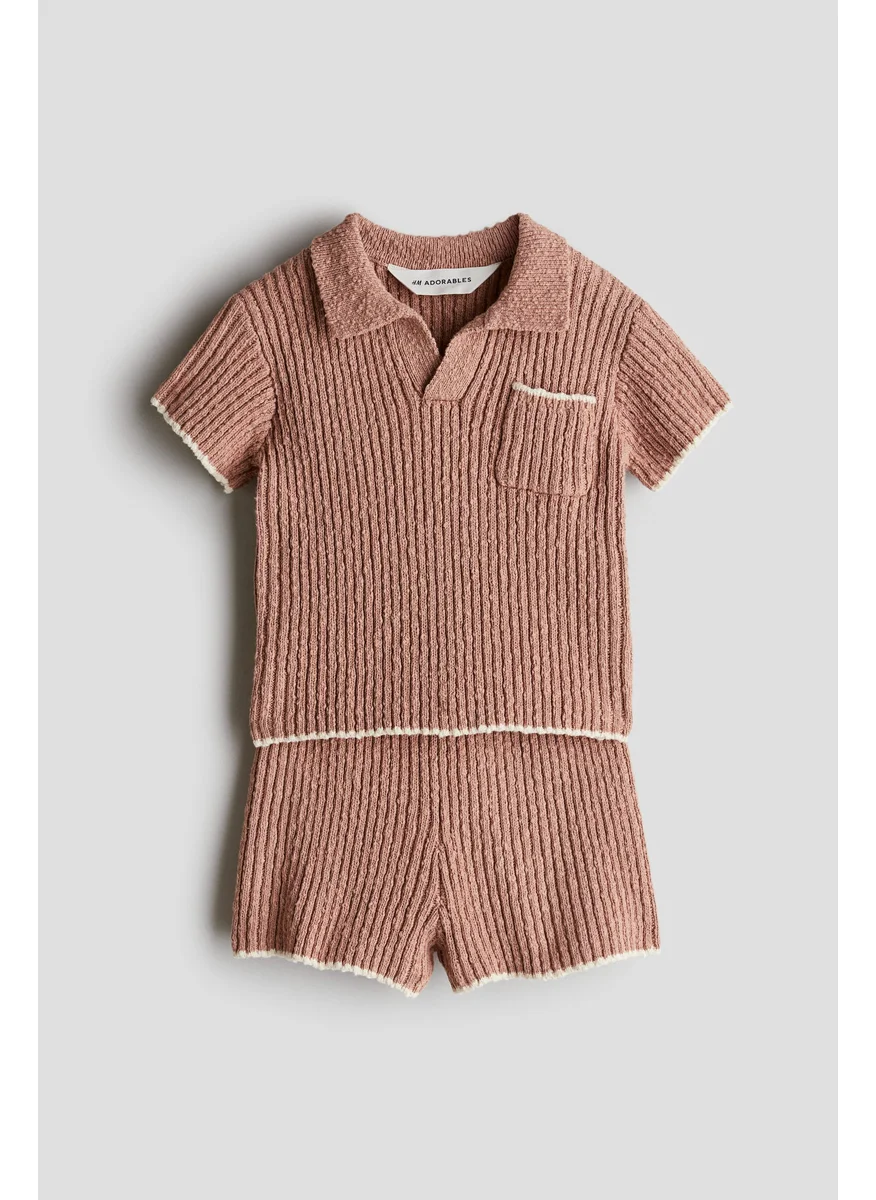 H&M 2-Piece Bouclé-Knit Set