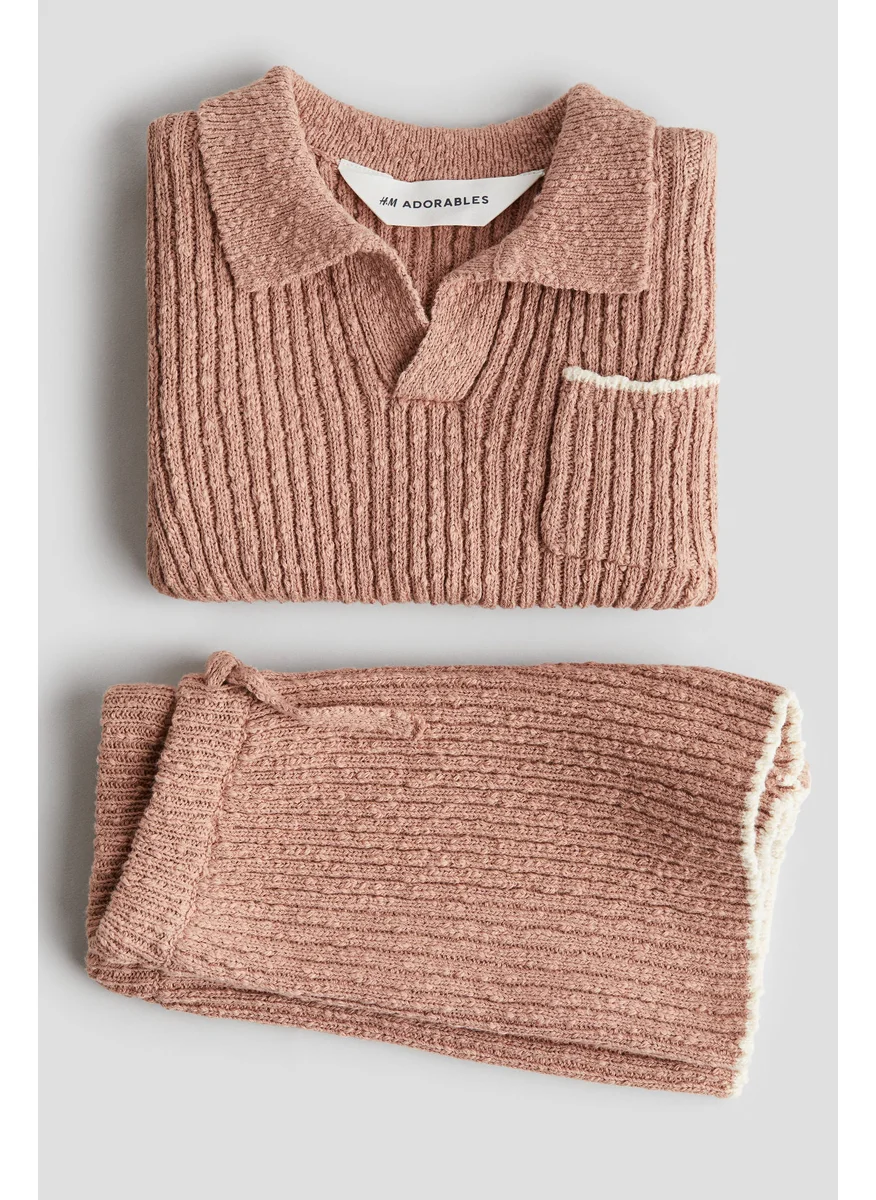 H&M 2-Piece Bouclé-Knit Set