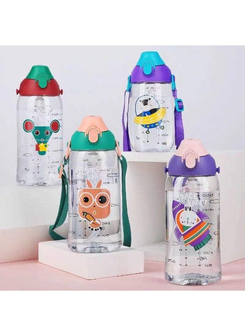 UZSPACE Tritan Water Bottle with Case and 2 Separate Lids with Straw and Strawless 700 ml  - Image 2