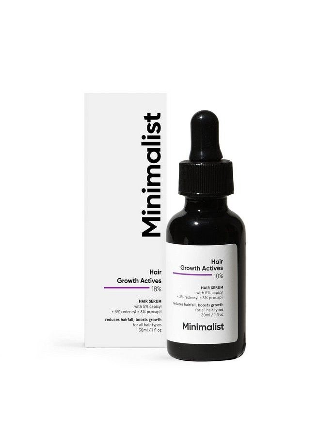 MINIMALIST - Hair Growth Actives 18% Hair Growth Serum ; With Procapil Capixyl Redensyl Anagain & Baicapil ; For Hair Fall Control ; For Men & Women ; 30 Ml - Image 1
