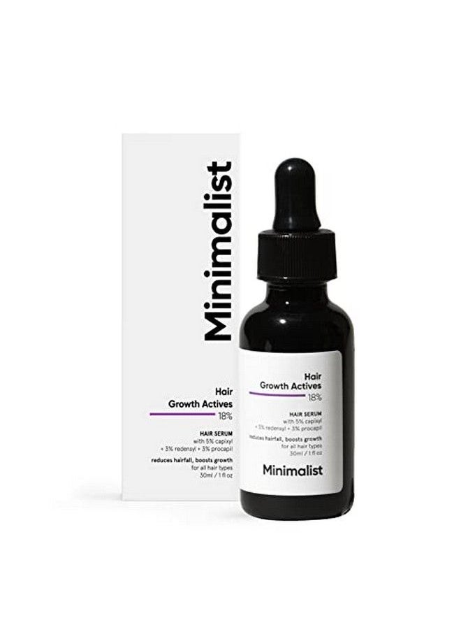MINIMALIST - Hair Growth Actives 18% Hair Growth Serum ; With Procapil Capixyl Redensyl Anagain & Baicapil ; For Hair Fall Control ; For Men & Women ; 30 Ml - Image 1