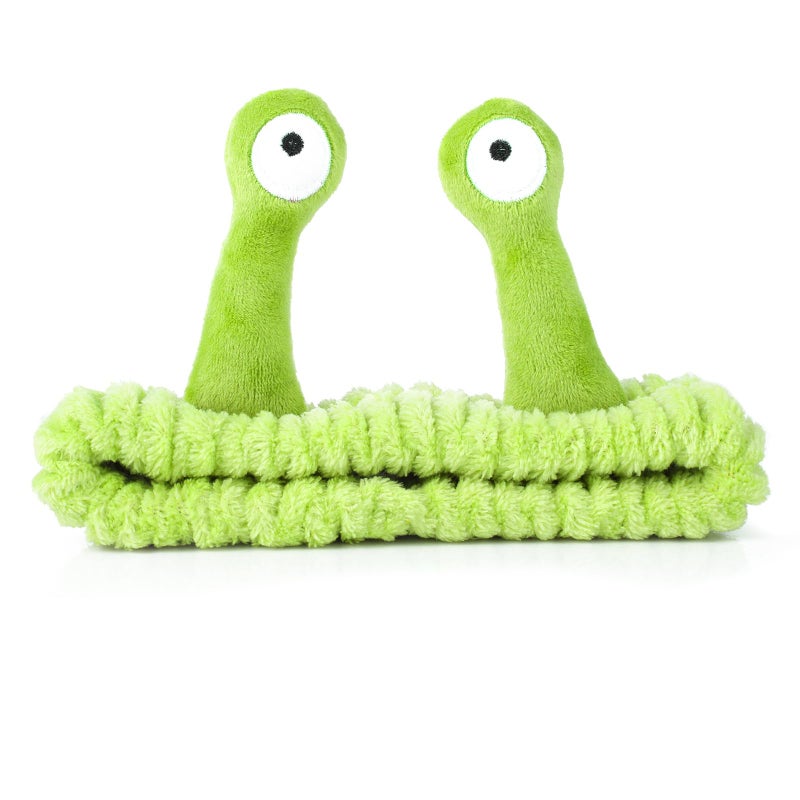 Molain Face Wash Headband Palm and Snail Spa Hair Bands Makeup Headbands Women Cartoon Cute Coral Fleece Elastic Headband Creative Hair Accessories for Washing Face Shower Sports Fluorescent Green - Image 3
