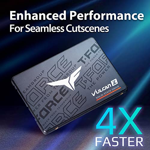 TEAMGROUP T-Force Vulcan Z 2TB SLC كاش 3D NAND TLC 2.5 بوصة SATA III قرص صلب داخلي SSD (سرعة القراءة/الكتابة تصل إلى 550/500 ميجابايت/ثانية) T253TZ002T0C101 - Image 4