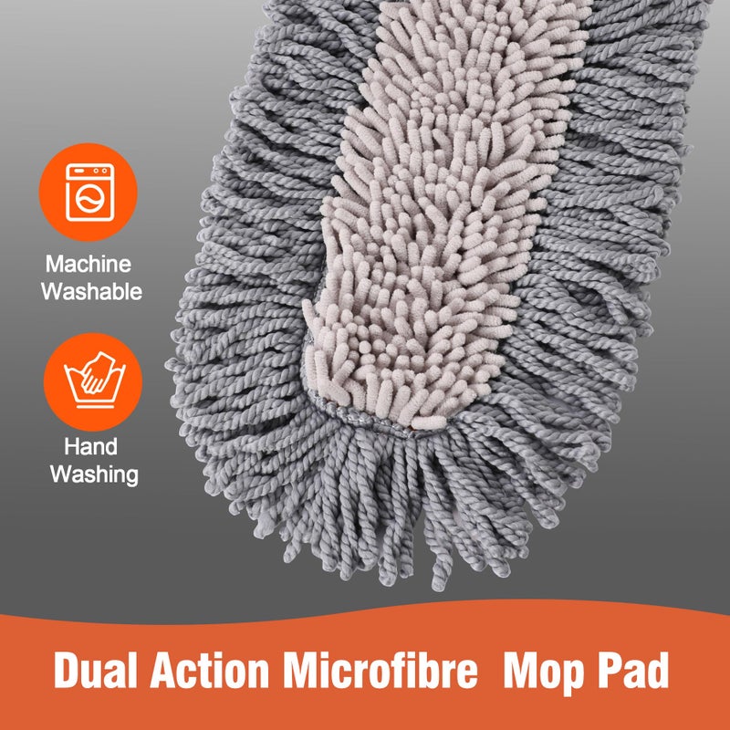 CLEANHOME Microfiber Dust Mop for Hardwood Floor Cleaning, Dry and Wet Baseboard and Floor Duster, Household Cleaning Tool for Kitchen, Bathroom - Image 3