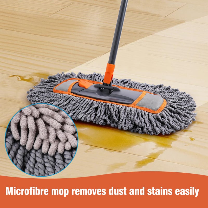 CLEANHOME Microfiber Dust Mop for Hardwood Floor Cleaning, Dry and Wet Baseboard and Floor Duster, Household Cleaning Tool for Kitchen, Bathroom - Image 4