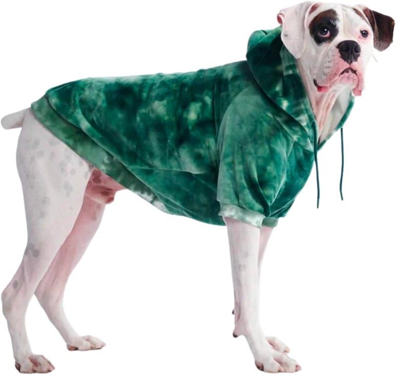 Spark Paws Dog Hoodie – Premium Dog Sweater for Small, Medium, and Large Dogs | Warm Outfits for French Bulldogs, Pitbull, Puppy, Winter Jacket Alternative - Green Skydye, 3XL - Image 1