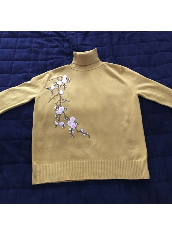 Plum Blossom Flower Embroidery Patches Applique Fabric Sticker Craft Sewing Repair Decoration, Set of 2 - Image 2