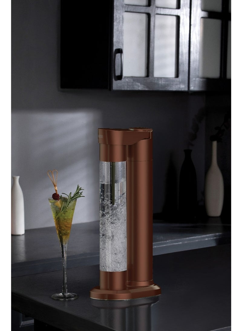 LePRESSO Sparkling Water Maker with Slow-Fast Releasing System / Dual Bottle Support 500ml-350ml / Explosion-Proof Pet BPA Free / Co2 Chargers / CO2 Capsule Compatible / Easy to Clean - Brown - Image 2