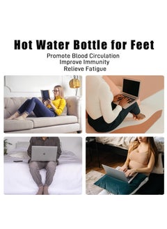 XiuWoo 2 in 1 Heated Foot Warmer, Hand Warmer, 2 Litre Hot Water Bottle, Soft Foot Warmer Pads with Soft Plush Cover, Anti-Slip Sole, Hot Water Bottle Pouch for Discomfort Relief, Keep Warm  - Image 3