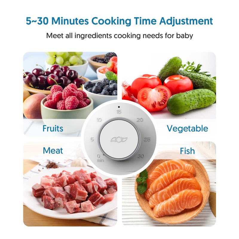 Bellababy Baby Food Maker Bellababy Baby Food Processor, Puree Blender Steamer with Reversible Steam Basket, One Button Easy Operation & Large Opening for Easy Cleaning - Image 3