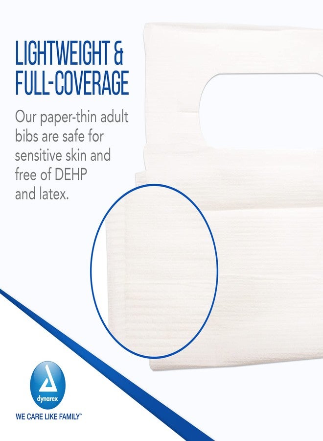 Dynarex 4406 Slipover Disposable Bib for Adult, 1-Ply Tissue, Waterproof Poly Backing, No DEHP or Rubber Latex, 16" x 33", Pack of 300 - Image 3