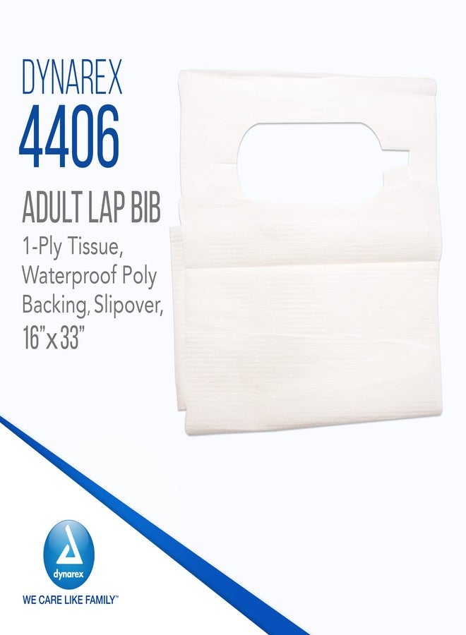 Dynarex 4406 Slipover Disposable Bib for Adult, 1-Ply Tissue, Waterproof Poly Backing, No DEHP or Rubber Latex, 16" x 33", Pack of 300 - Image 2