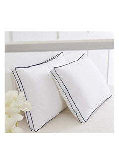 Comfy COMFY WHITE SOFT HOTEL QUALITY SET OF 2 DOUBLE PIPING PILLOW  - Image 1