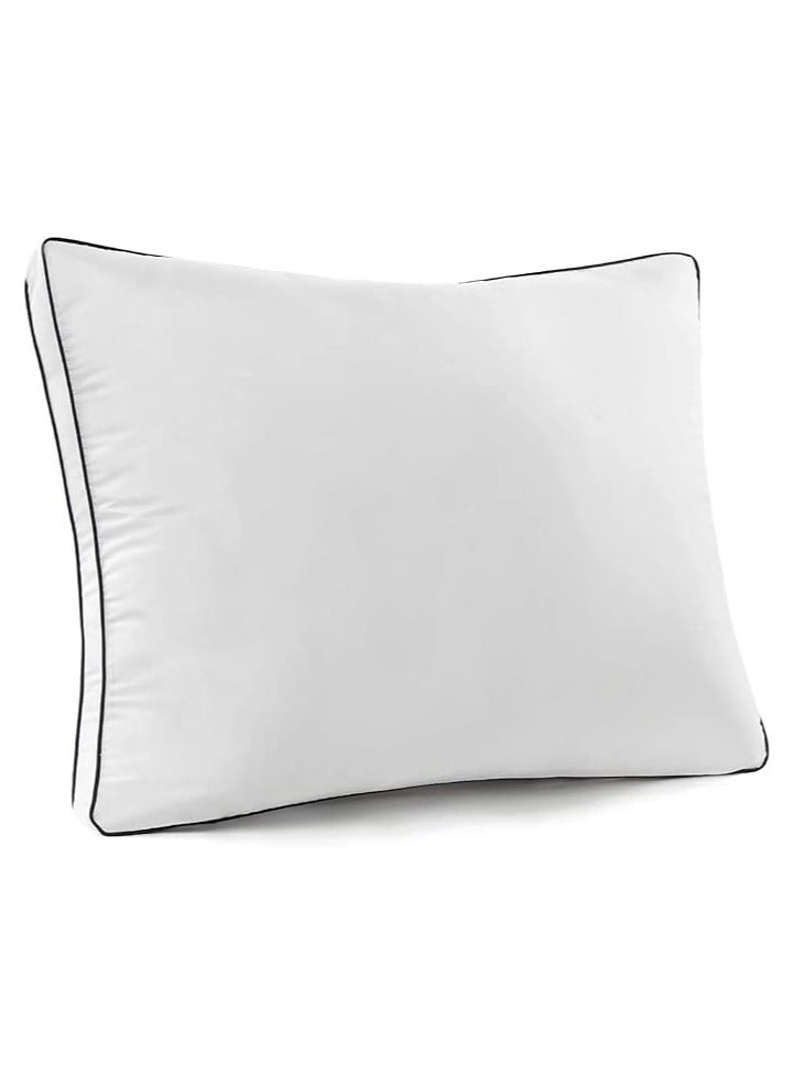 COMFY WHITE SOFT HOTEL QUALITY SET OF 2 DOUBLE PIPING PILLOW - Image 4
