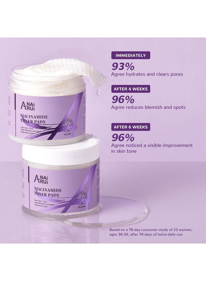 ANAI RUI Niacinamide Toner Pads,with Glutathione, Niacinamide, LHA, PHA, Facial Radiance Pads, Skin Care Pads for Even Skin Tone, Reduce Blemish and Spots 50 Pads - Image 5