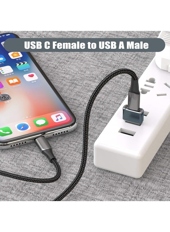 Basesailor محول USB إلى USB C حزمة 2، محول شاحن USB C أنثوي إلى A ذكر لنظام Apple Watch Ultra iWatch 7 8 SE، iPhone 14 13 12 11 Plus Pro Max Mini، AirPods، iPad Air، Samsung Galaxy S23 S22 - Image 3