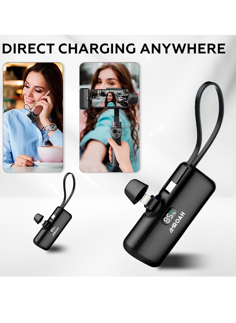 AMROAH - Mini Portable Charger 5000mAh / 20W Fast Charging Ultra-Compact, Small Power Bank Battery Pack with Lightning USB Type C for Cell Phones Apple iPhone 16 15 14 13 12 11 X Xs 8 7 6 Pro Max Plus - Image 1