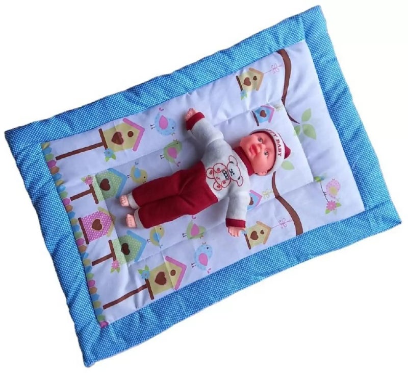 SmallBerry™ Combo Newborn Baby Pom Pom Cotton Baby Bed | Godari | Cradle Bed | Crib Sheet | Changing Mat Baby Godadi | Godari | Bedding Set | Mattress_Pack of 2 - Image 4