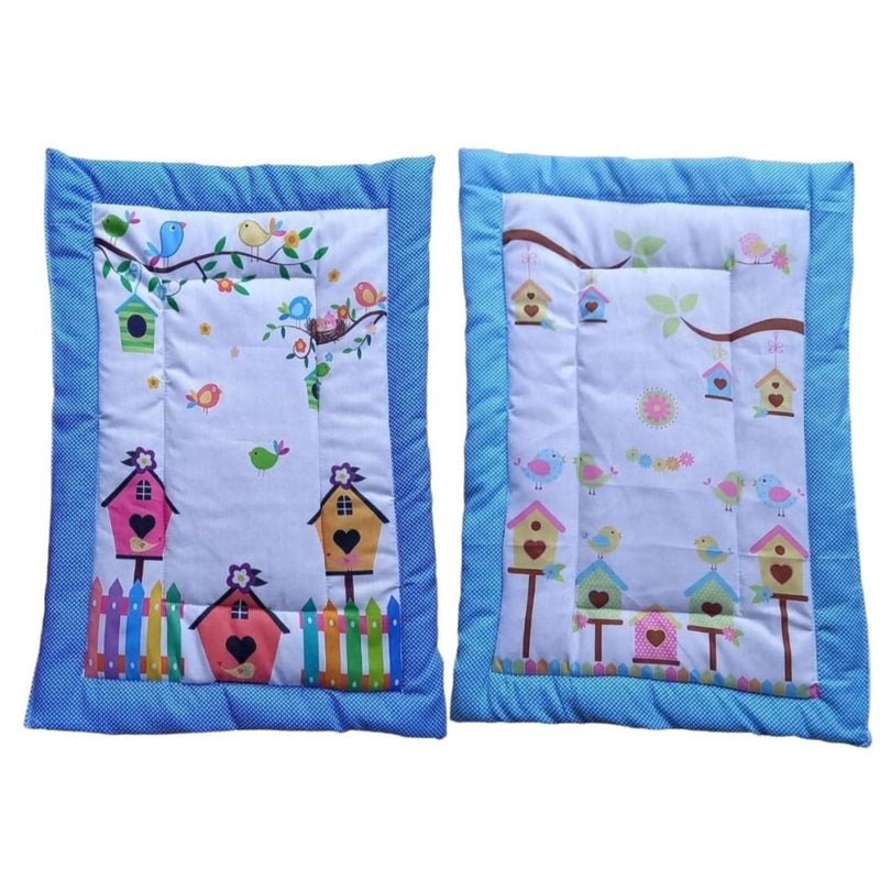SmallBerry™ Combo Newborn Baby Pom Pom Cotton Baby Bed | Godari | Cradle Bed | Crib Sheet | Changing Mat Baby Godadi | Godari | Bedding Set | Mattress_Pack of 2 - Image 1