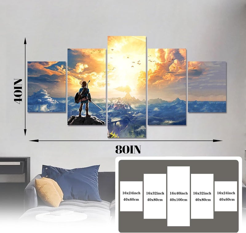 KAIWALK Breath of The Wild Poster Video Game HD Print on Canvas Painting Wall Art for Living Room Decor Boy Gift (With Frame) - Image 2