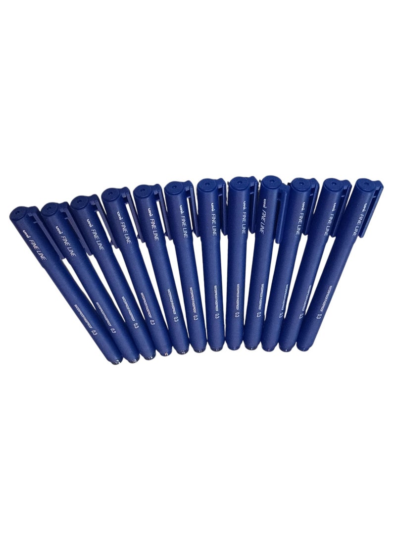 يوني قلم حبر يوني فاين لاين 03 لون أزرق - Image 4