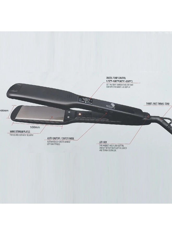 Hoopoe Professional Hair Straightener, Digital LCD Display, 44mm Nano Titanium Plates, Temperature Control 170-480°F, Tangle-Free Swivel Cord - Image 4