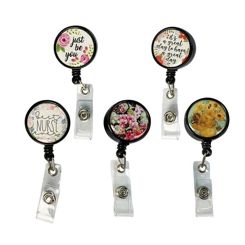 10 pcs Fashion Badge Holder Telescopic Keychain ID Holder Work Accessories for Daily Use - Image 2