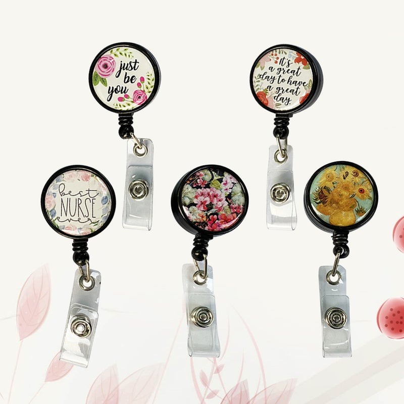 10 pcs Fashion Badge Holder Telescopic Keychain ID Holder Work Accessories for Daily Use - Image 1