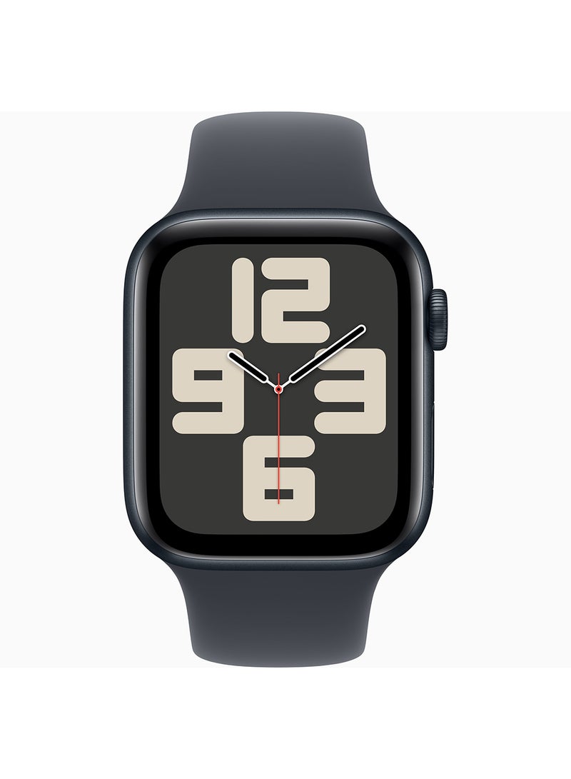 Apple Watch SE (2024) GPS 44mm Midnight Aluminium Case With Midnight Sport Band - Image 2